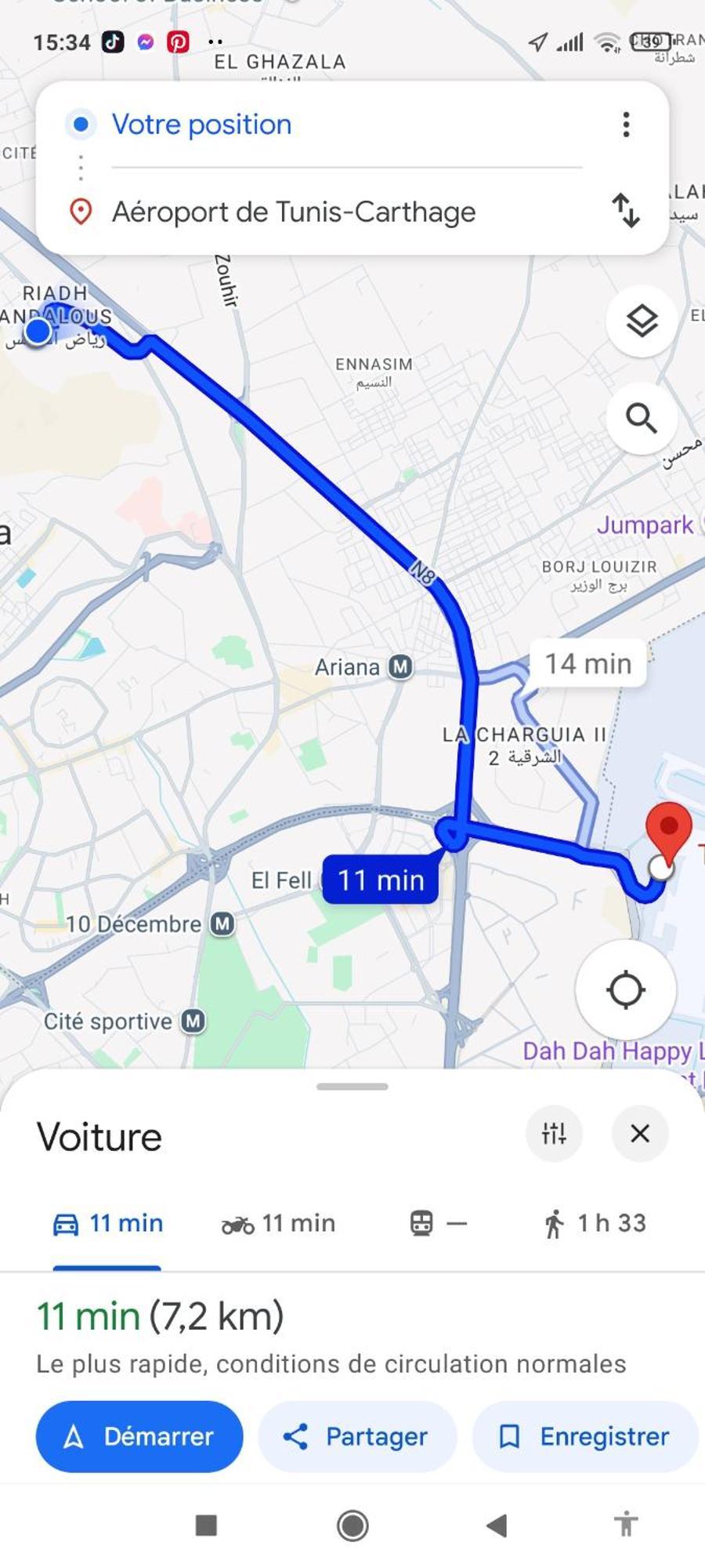 Etage De Villa Avec Jardin, Pres De L'Aireport Et Parking Prive Ariana Ngoại thất bức ảnh