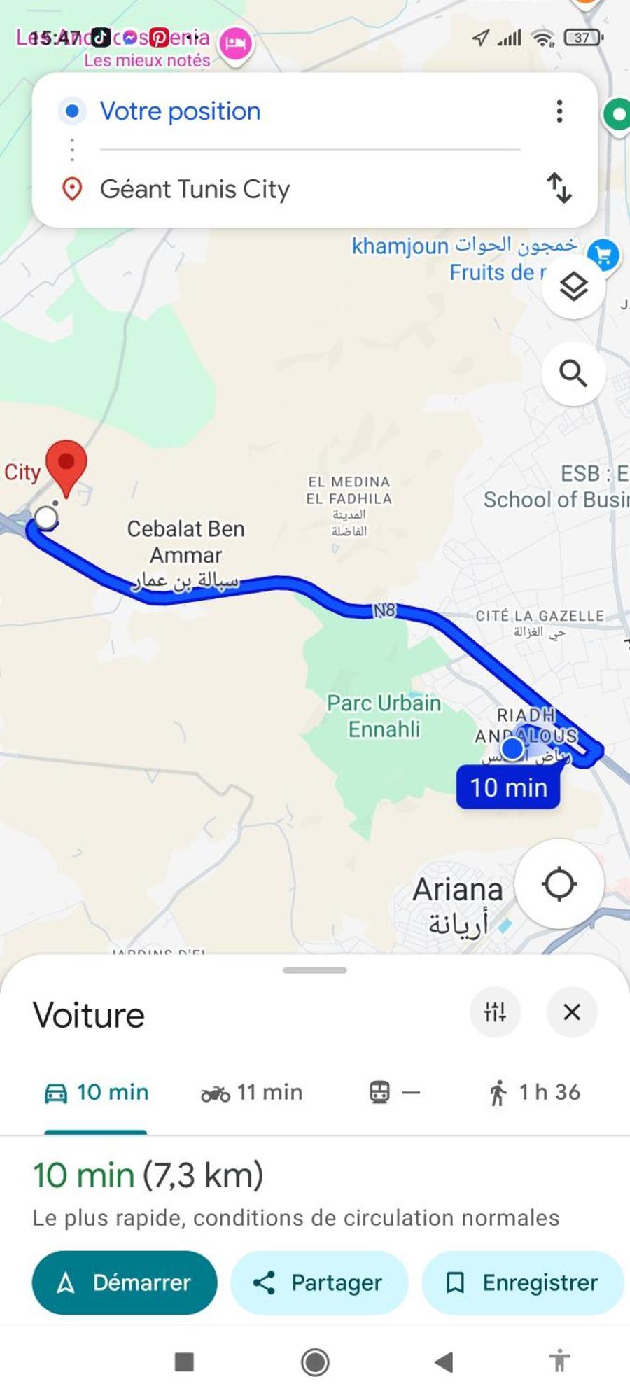 Etage De Villa Avec Jardin, Pres De L'Aireport Et Parking Prive Ariana Ngoại thất bức ảnh
